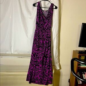 Elegant Purple Zebra Print Dress